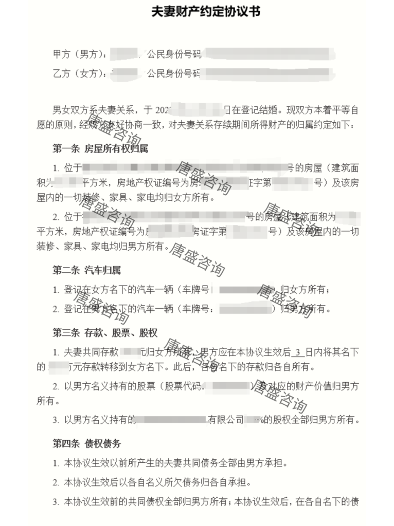 夫妻财产约定协议书(1/2)