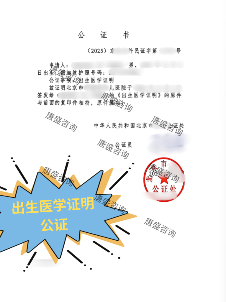 出生医学证明公证,新加坡使用