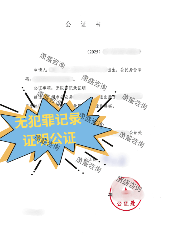 无犯罪记录证明公证