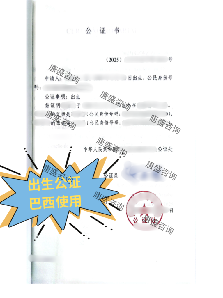 出生公证 巴西使用
