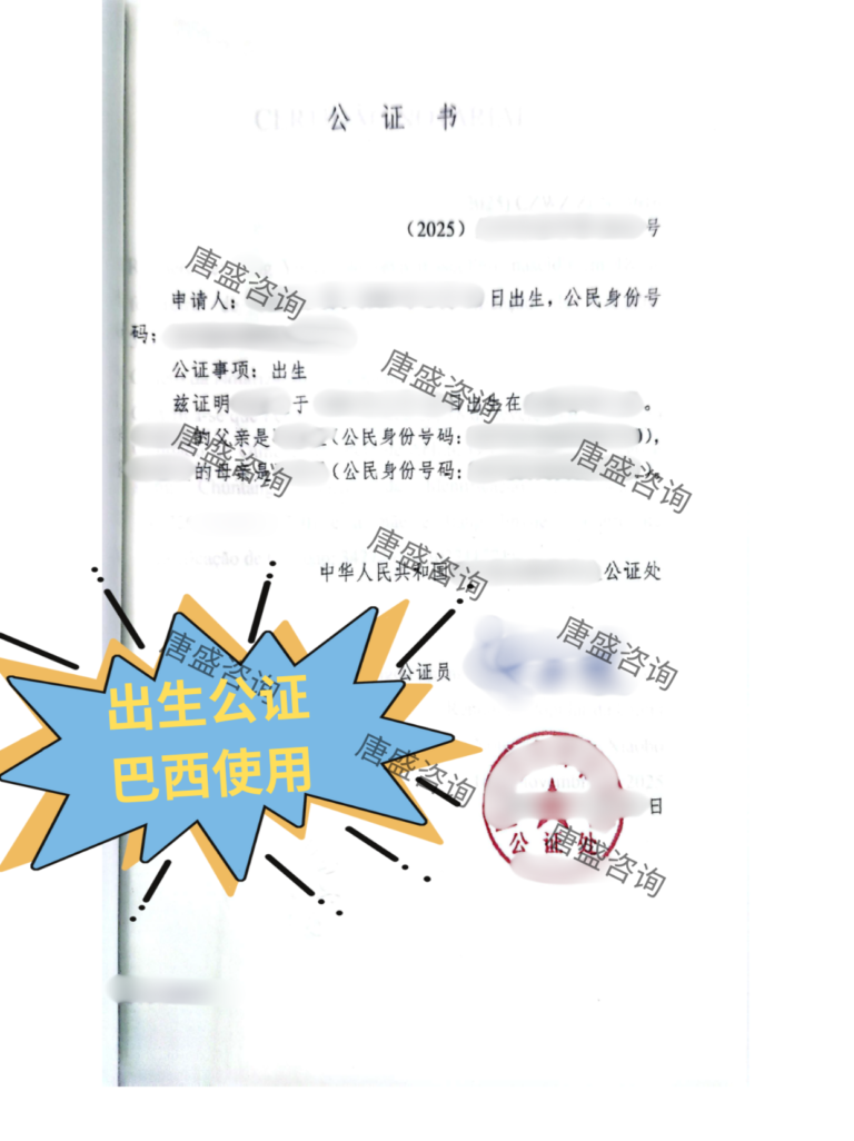 出生公证 巴西使用