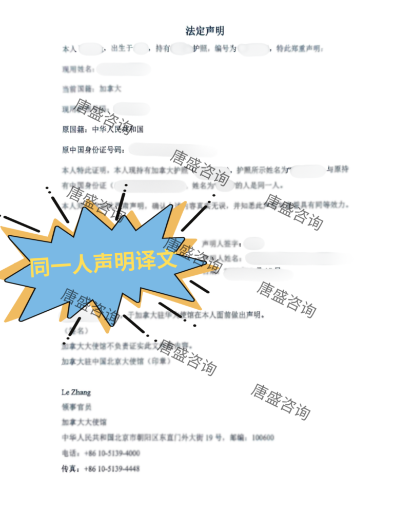 同一人声明译本公证2-同一人声明中文译文