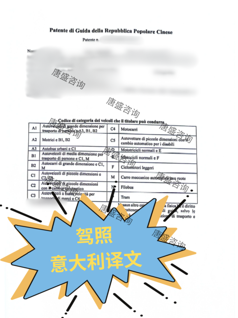 驾照公证 意大利