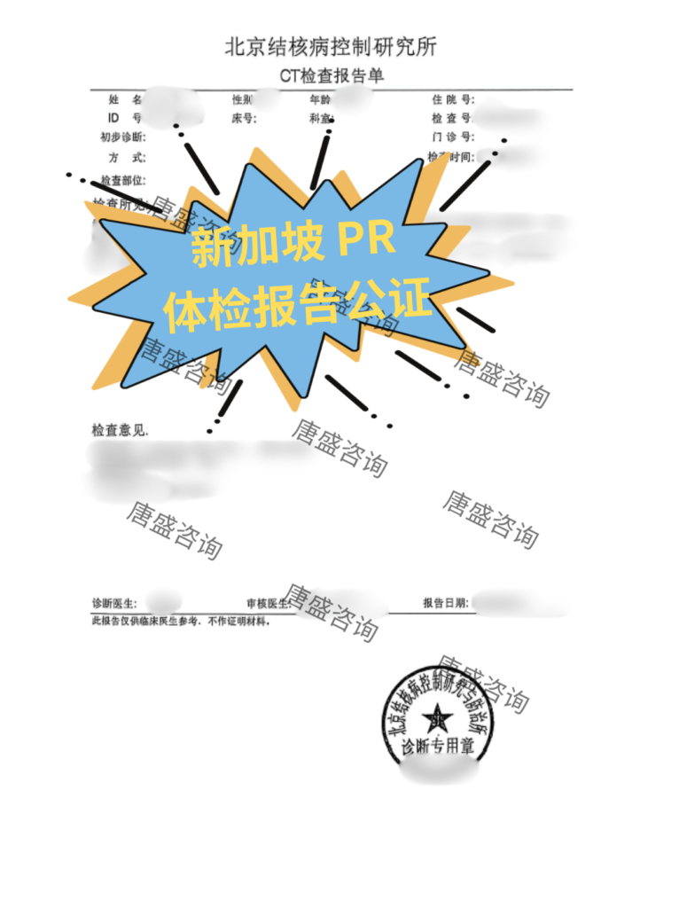新加坡PR检查报告公证