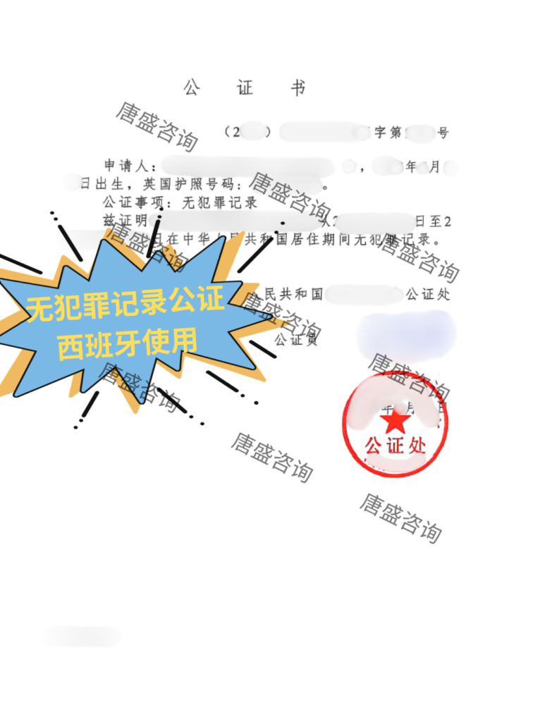 外国人无犯罪记录公证1-中文证词