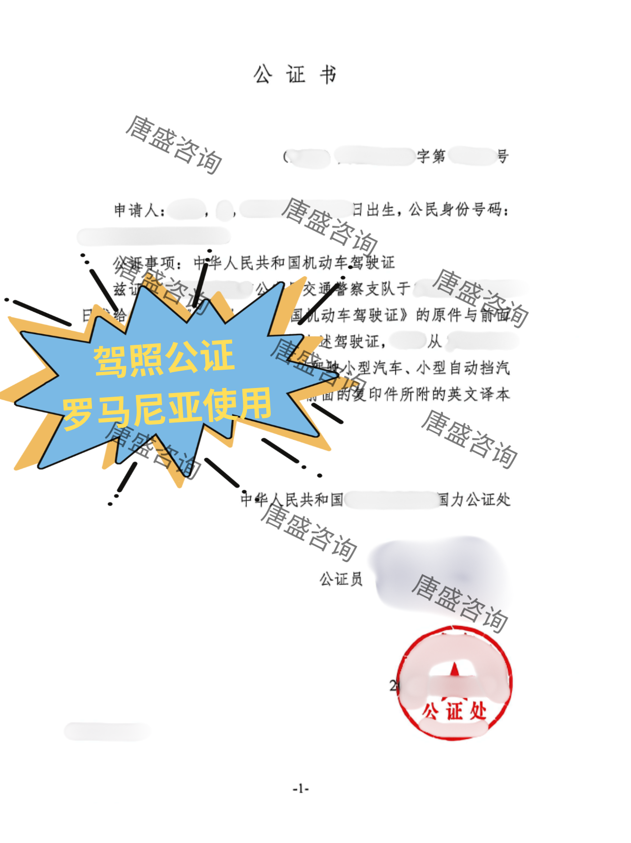 驾照公证3-中文证词