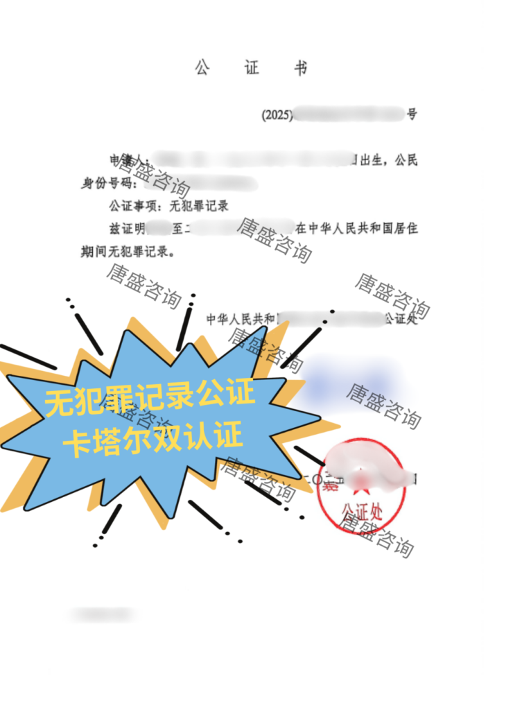 无犯罪记录公证 卡塔尔双认证